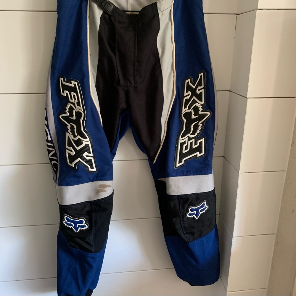 Vintage FOX Moto riding pants size 40 blue motocross